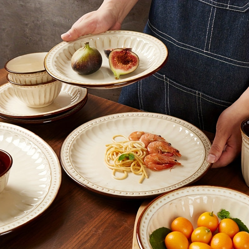 Handmade Ceramic Dinner Plate Roman Holiday Series