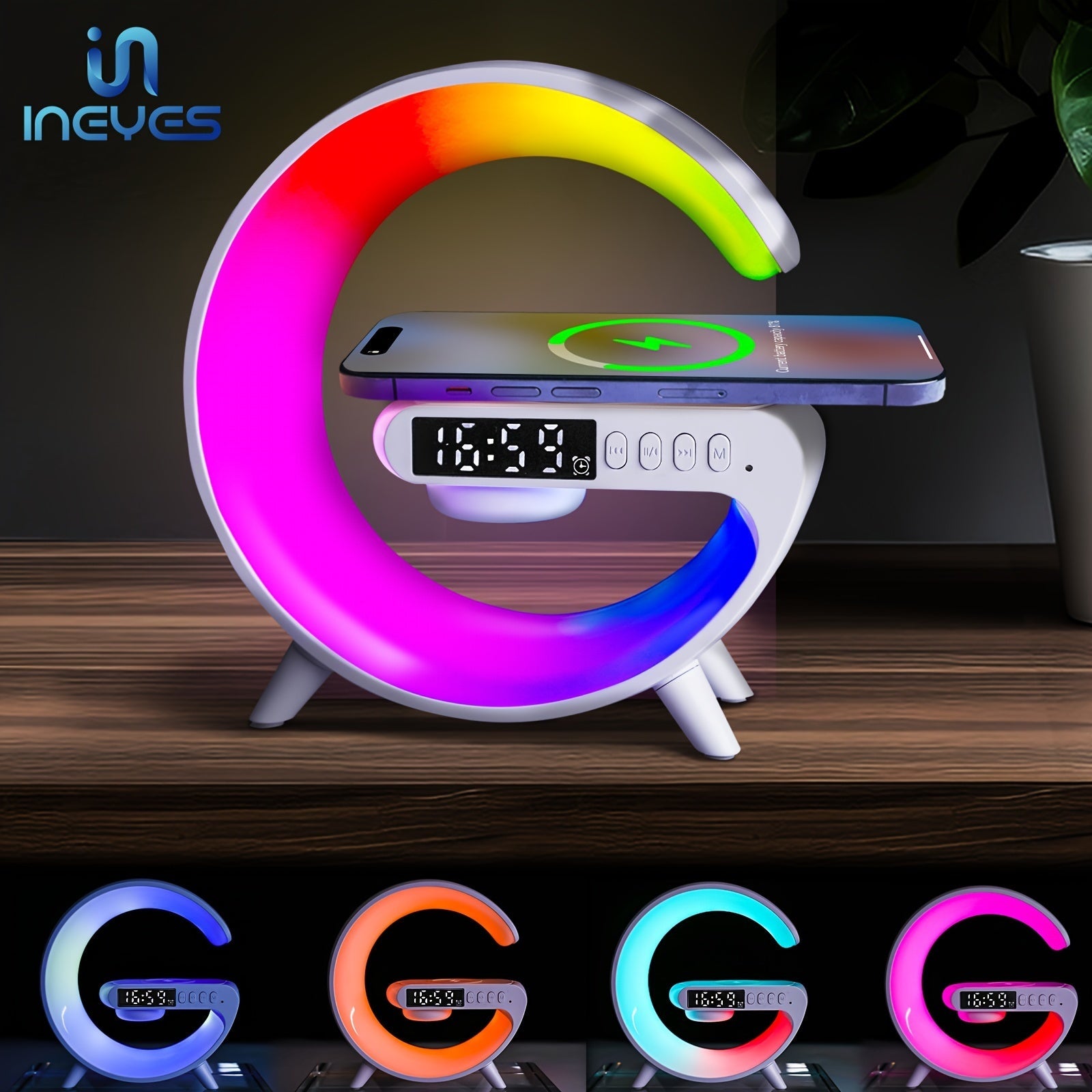 INEYES Smart Lamp Wireless Charger Speaker Night Light