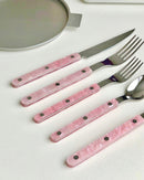 10-Pcs Sleek Modern Pinky Flatware Silverware Flatware Set