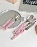 10-Pcs Sleek Modern Pinky Flatware Silverware Flatware Set