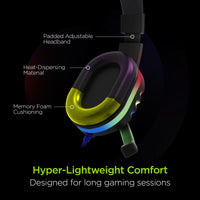 HyperGear SoundRecon RGB LED Gaming Headset w 7 Color Lights & Mic