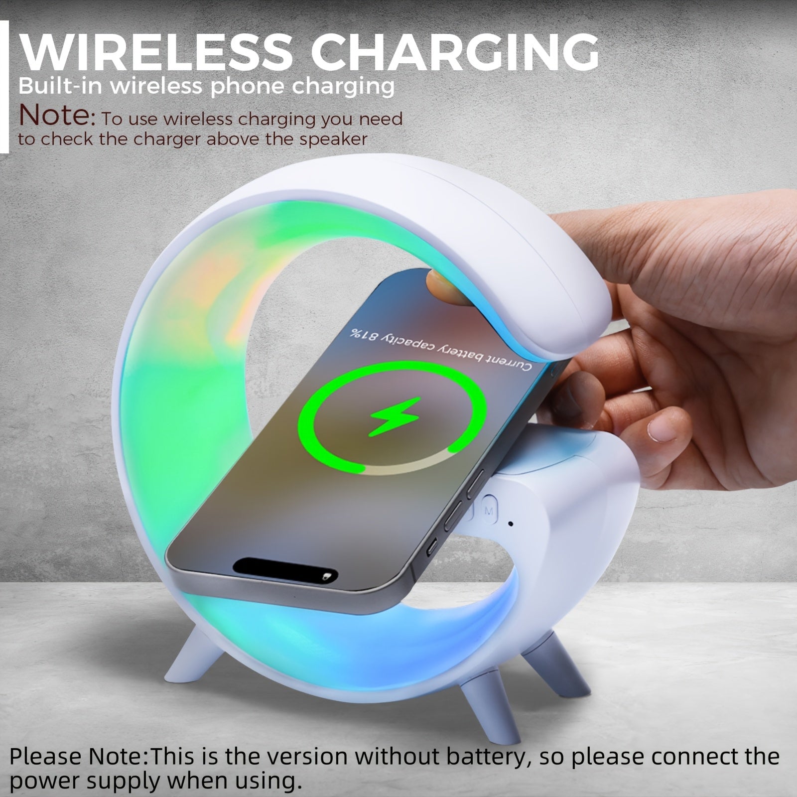 INEYES Smart Lamp Wireless Charger Speaker  Night Light