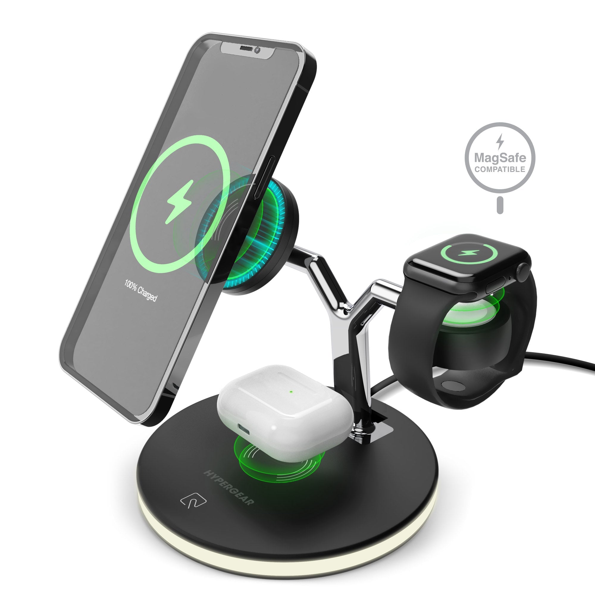 HyperGear MaxCharge 3-in-1 MagSafe Wireless Charging Stand for Phones