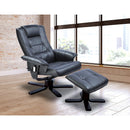 PU Leather Massage Chair Recliner Ottoman Lounge Remote - Black