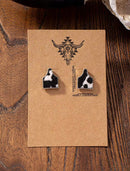 Cow Tag Studs - faux cowhide