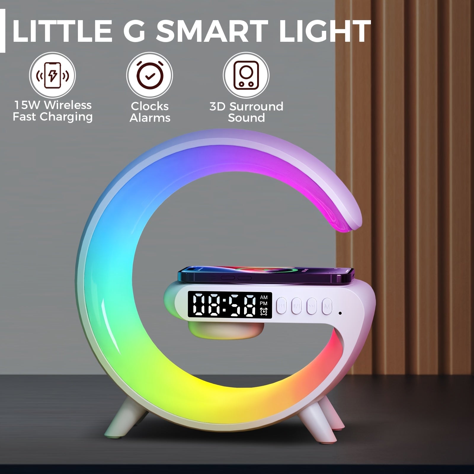 INEYES Smart Lamp Wireless Charger Speaker  Night Light