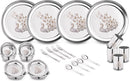 Stainless Steel Dinner Set With Peacock Craved(Set of 24) Size 30X30