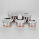 Steel Patila for Cooking With Copper Base(Pack Of 5)   Size 20X15X5 CM