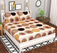 Double Bed Abstract Printed Bedsheet with 2 Pillow Covers Size Double