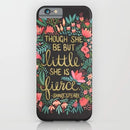 Little & Fierce on Charcoal Mobile Cover