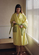 Ultra Soft Dopamine Stripe Bathrobe - 100% Organic Long-stapled Cotton